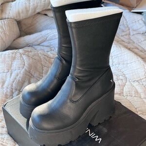 Windsor Smith Found Black Stretch Sock Boot